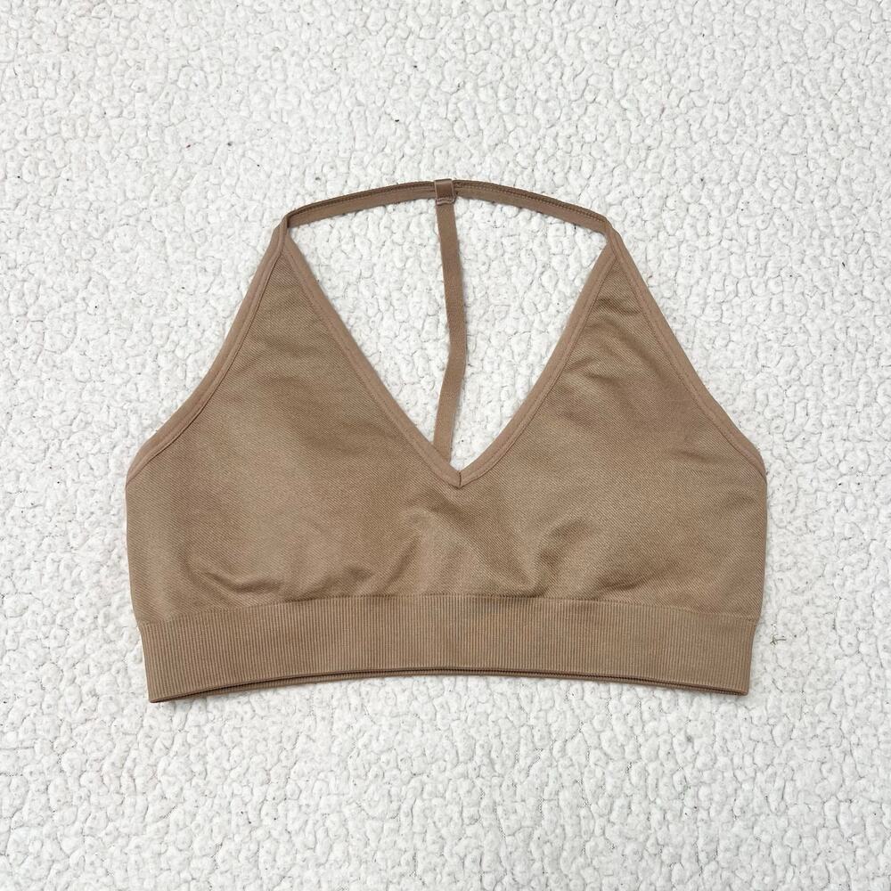 CSB x Isabella Mathers Issy Light Brown Seamless Sports Bra
